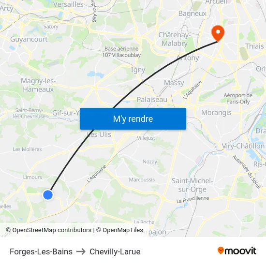 Forges-Les-Bains to Chevilly-Larue map