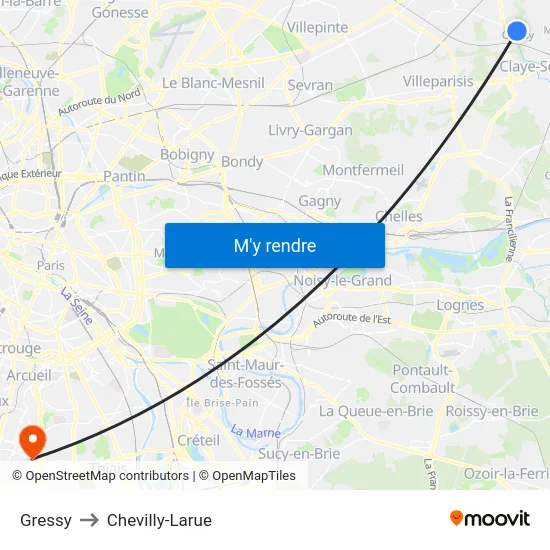 Gressy to Chevilly-Larue map