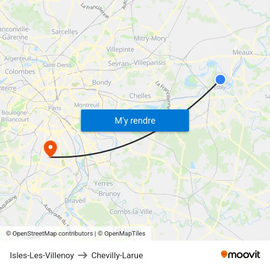 Isles-Les-Villenoy to Chevilly-Larue map