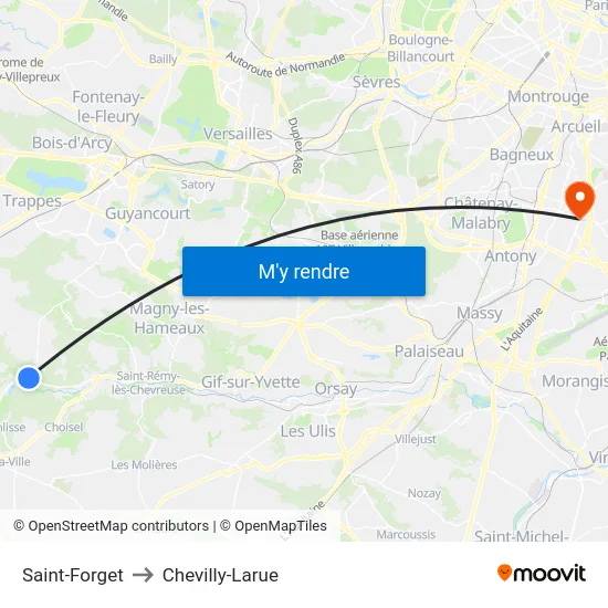 Saint-Forget to Chevilly-Larue map