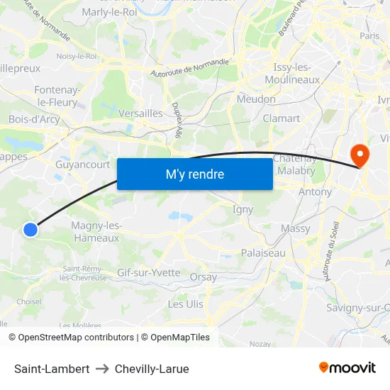 Saint-Lambert to Chevilly-Larue map