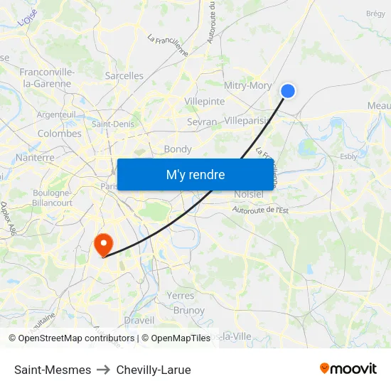 Saint-Mesmes to Chevilly-Larue map