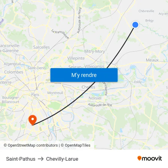 Saint-Pathus to Chevilly-Larue map