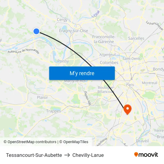 Tessancourt-Sur-Aubette to Chevilly-Larue map