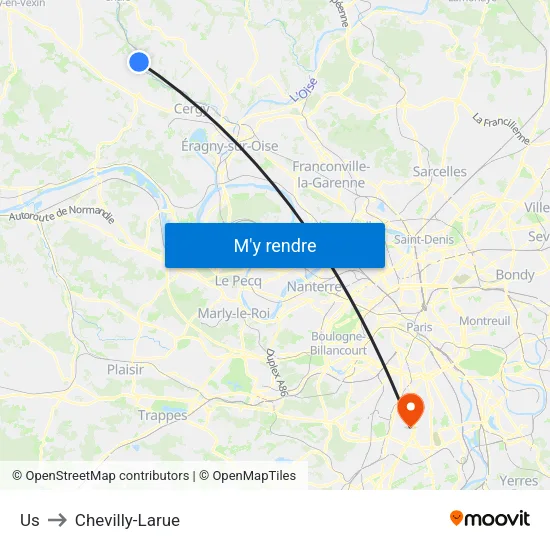 Us to Chevilly-Larue map