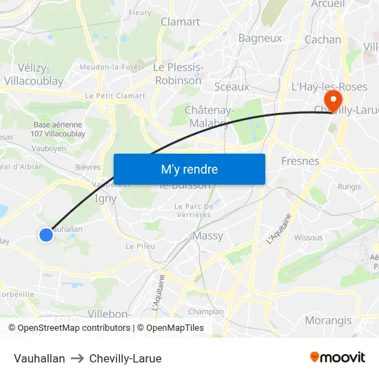 Vauhallan to Chevilly-Larue map