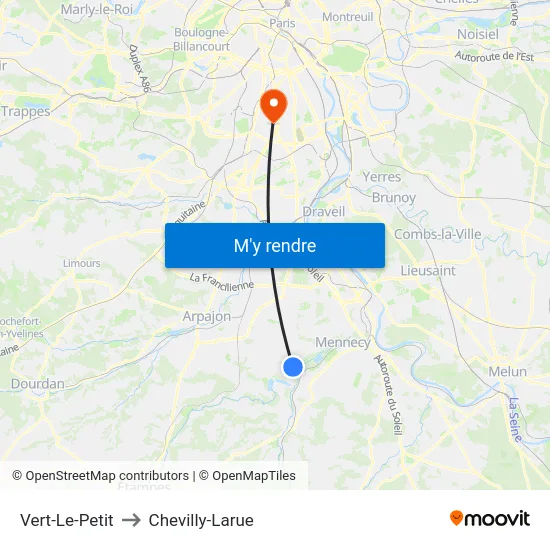 Vert-Le-Petit to Chevilly-Larue map