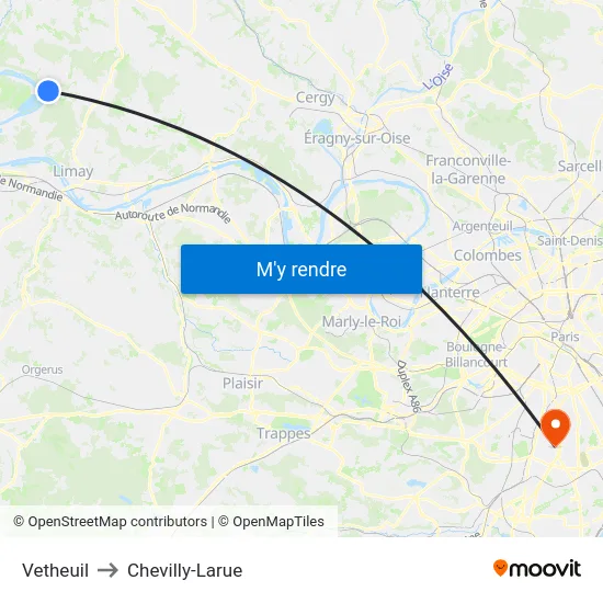 Vetheuil to Chevilly-Larue map
