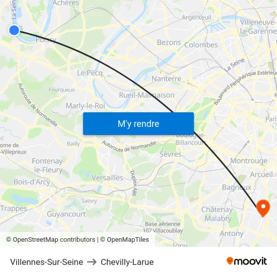Villennes-Sur-Seine to Chevilly-Larue map