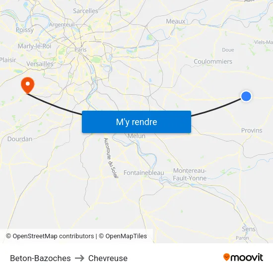 Beton-Bazoches to Chevreuse map