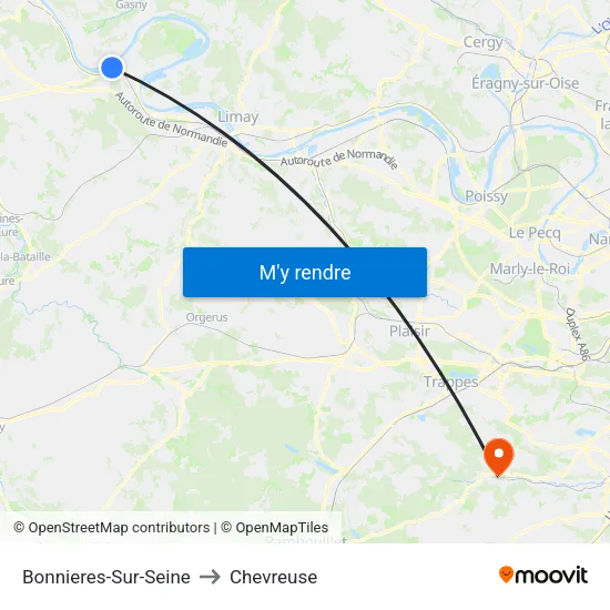Bonnieres-Sur-Seine to Chevreuse map