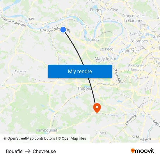 Bouafle to Chevreuse map