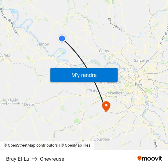 Bray-Et-Lu to Chevreuse map