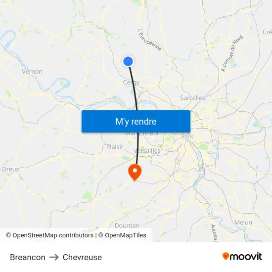 Breancon to Chevreuse map