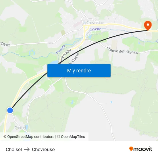Choisel to Chevreuse map