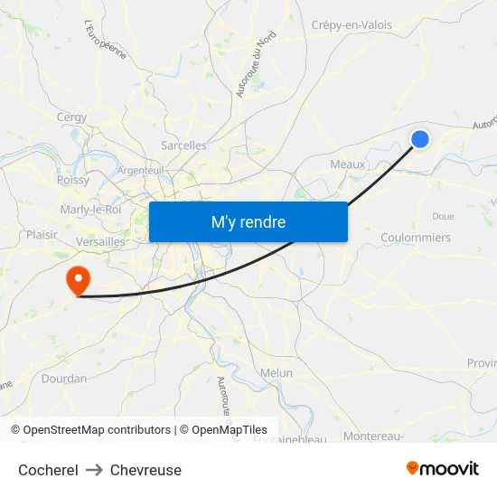 Cocherel to Chevreuse map