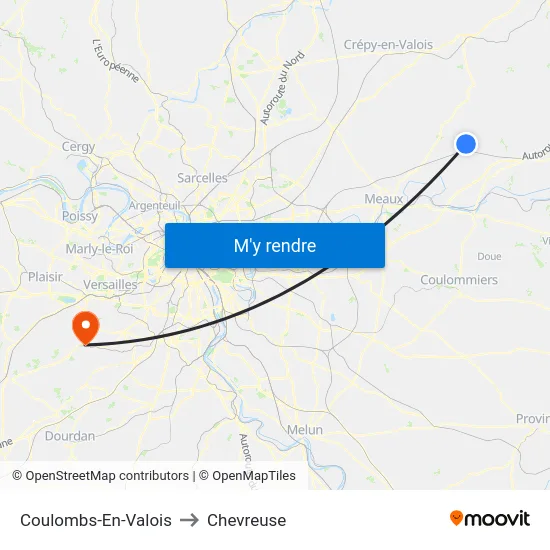 Coulombs-En-Valois to Chevreuse map