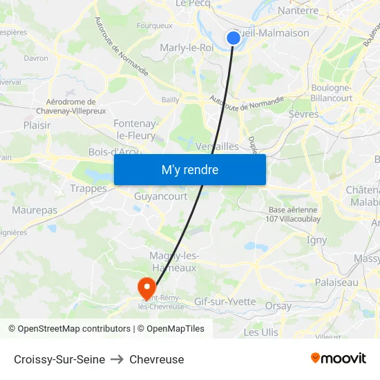 Croissy-Sur-Seine to Chevreuse map