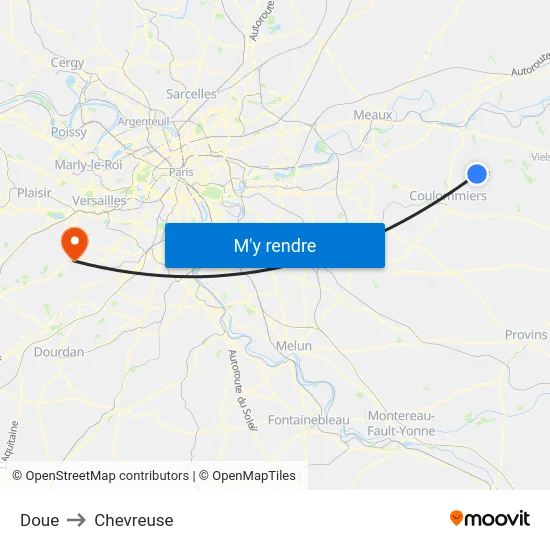 Doue to Chevreuse map