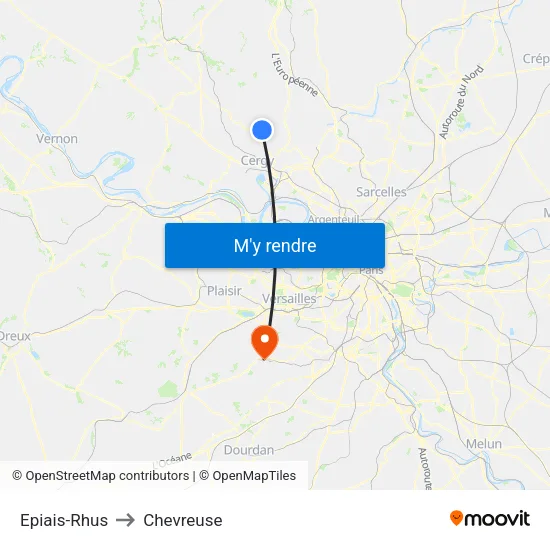 Epiais-Rhus to Chevreuse map