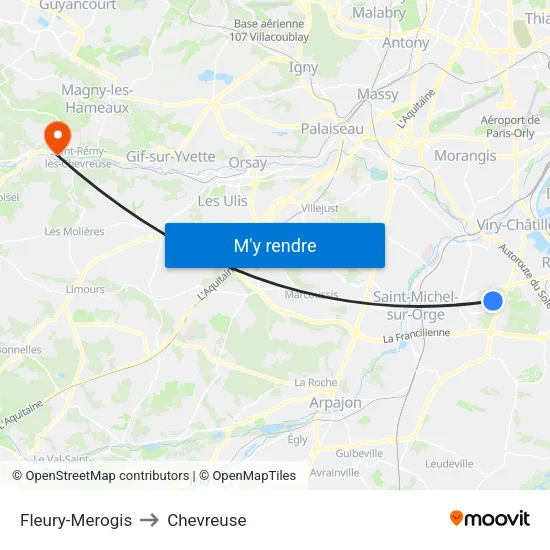 Fleury-Merogis to Chevreuse map