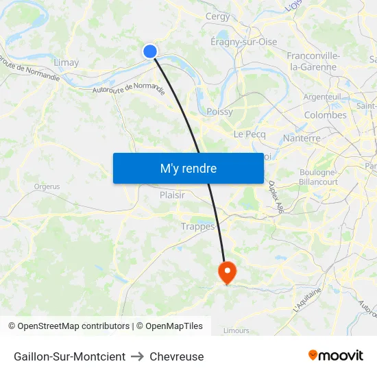 Gaillon-Sur-Montcient to Chevreuse map