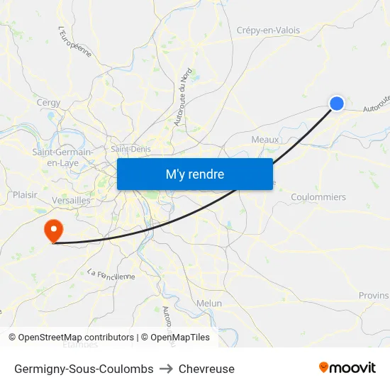 Germigny-Sous-Coulombs to Chevreuse map