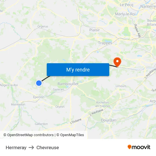 Hermeray to Chevreuse map
