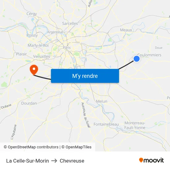 La Celle-Sur-Morin to Chevreuse map