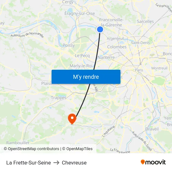 La Frette-Sur-Seine to Chevreuse map