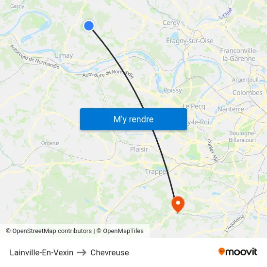 Lainville-En-Vexin to Chevreuse map
