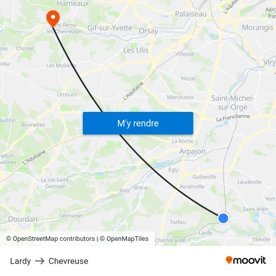 Lardy to Chevreuse map