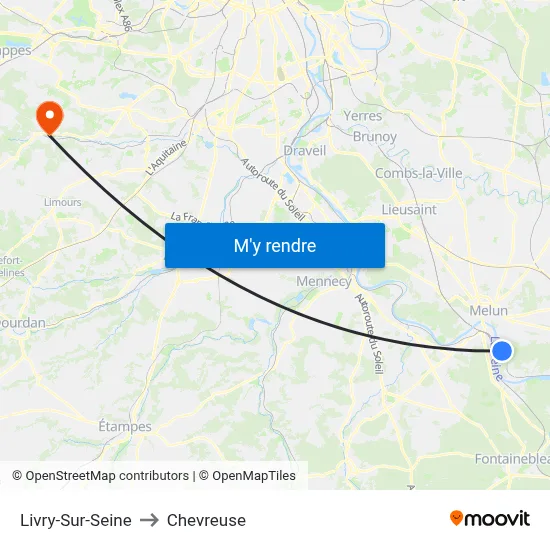 Livry-Sur-Seine to Chevreuse map