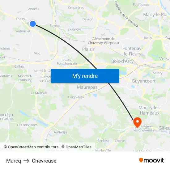 Marcq to Chevreuse map