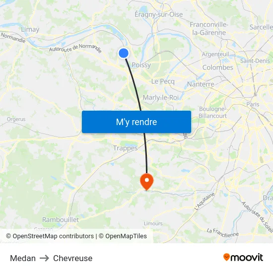 Medan to Chevreuse map