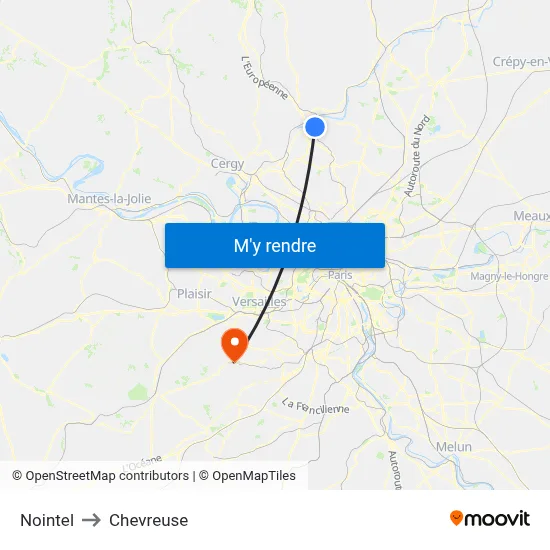 Nointel to Chevreuse map