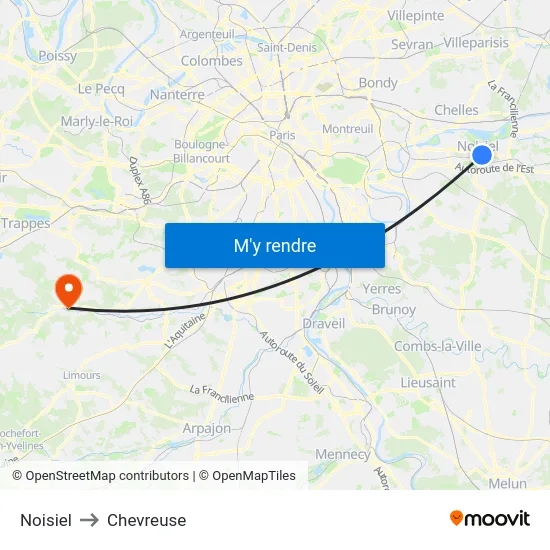 Noisiel to Chevreuse map