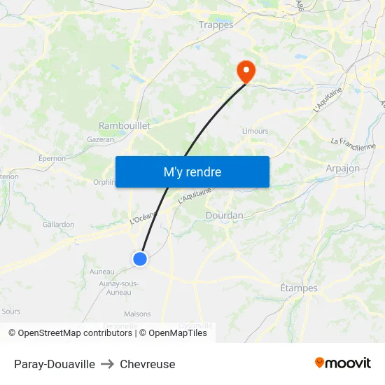 Paray-Douaville to Chevreuse map