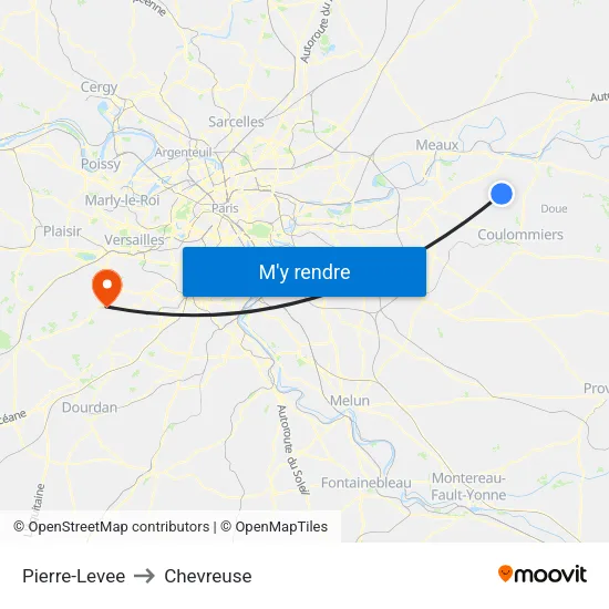 Pierre-Levee to Chevreuse map