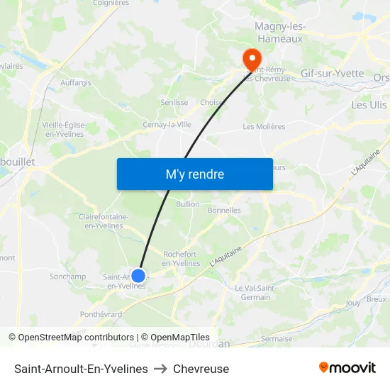 Saint-Arnoult-En-Yvelines to Chevreuse map
