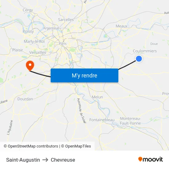 Saint-Augustin to Chevreuse map
