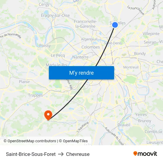 Saint-Brice-Sous-Foret to Chevreuse map