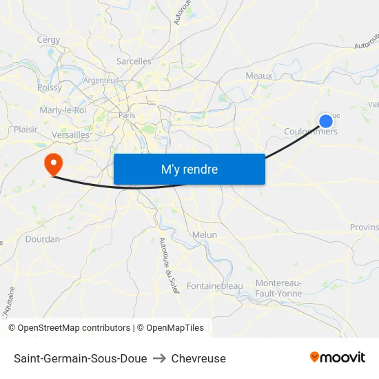 Saint-Germain-Sous-Doue to Chevreuse map