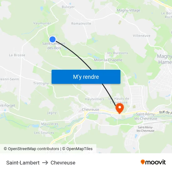 Saint-Lambert to Chevreuse map