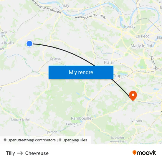 Tilly to Chevreuse map