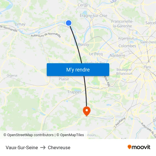 Vaux-Sur-Seine to Chevreuse map