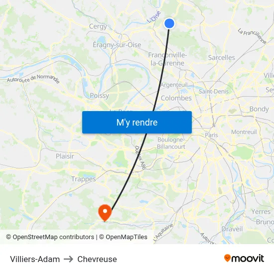 Villiers-Adam to Chevreuse map