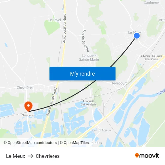 Le Meux to Chevrieres map