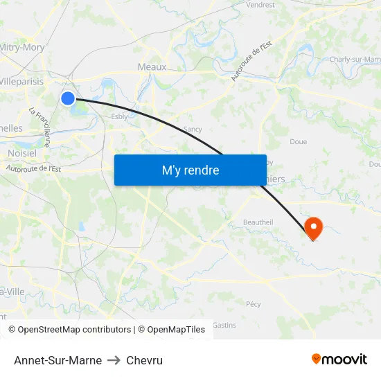 Annet-Sur-Marne to Chevru map