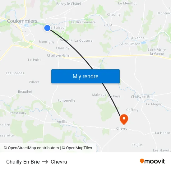 Chailly-En-Brie to Chevru map
